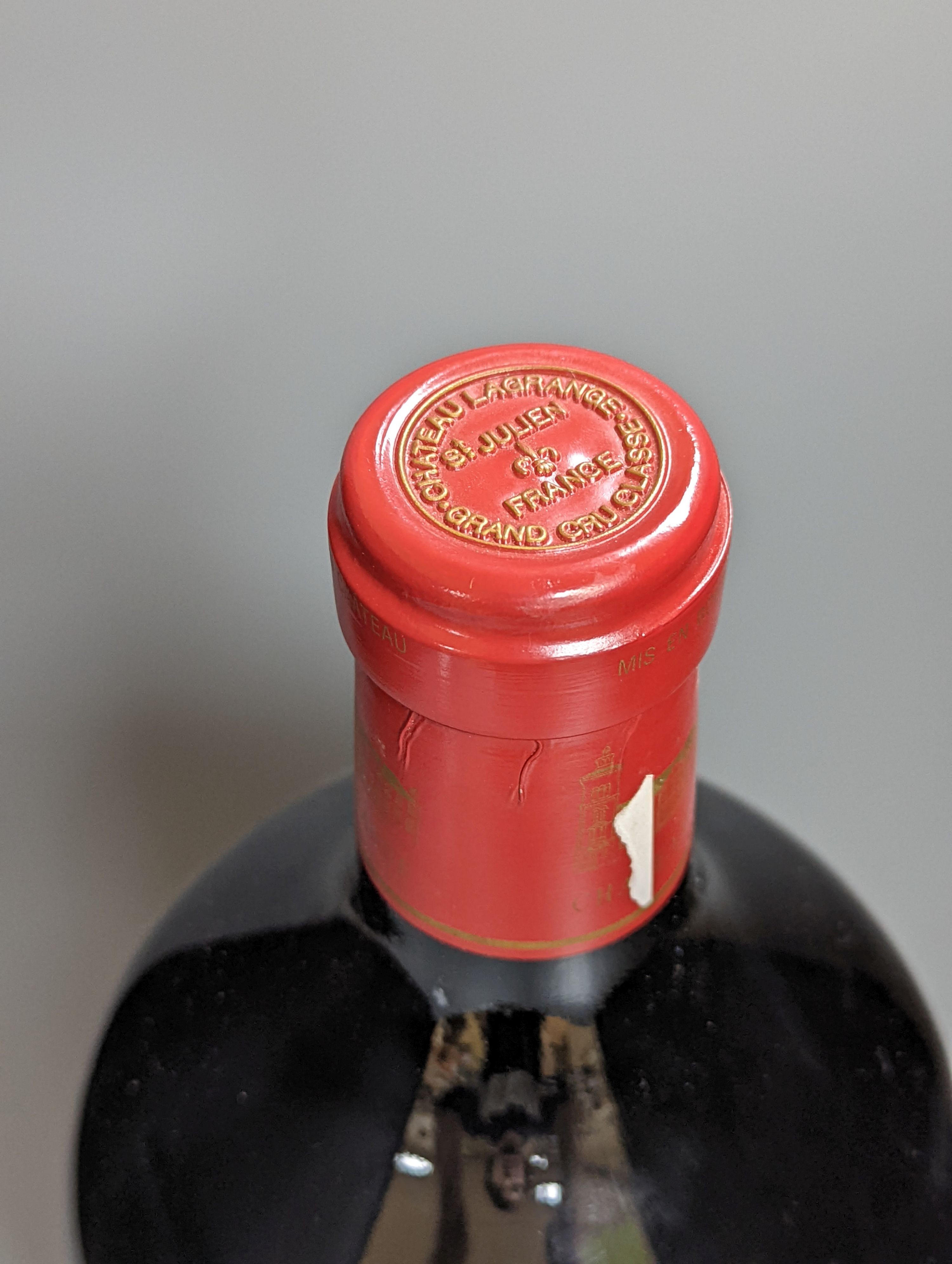 An imperial bottle of chateau la grange st Julien 2006